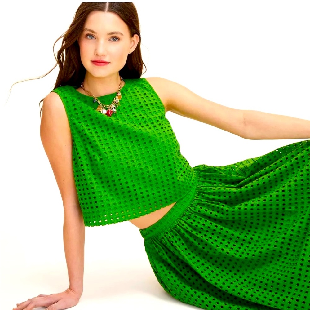 Kate Spade for Target Green Sleeveless Eyelet Top, NWT , size L.